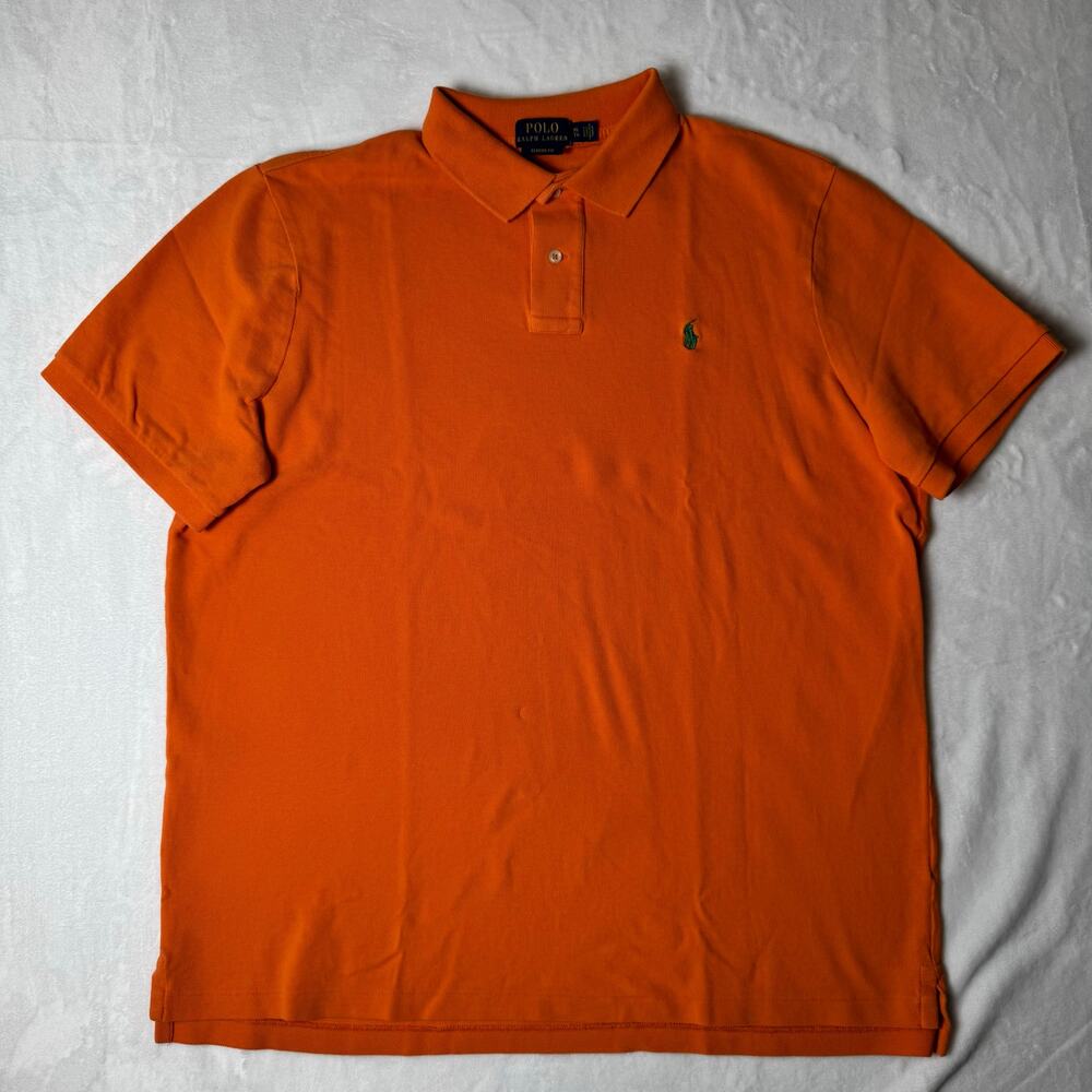 Polo Ralph Lauren Polo Shirt XL Orange Classic Fit Short Sleeve Pony Logo Men